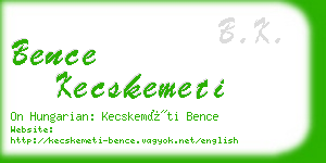 bence kecskemeti business card